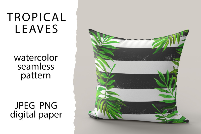 tropical-leaves-and-stripes-seamless-pattern-digital-paper