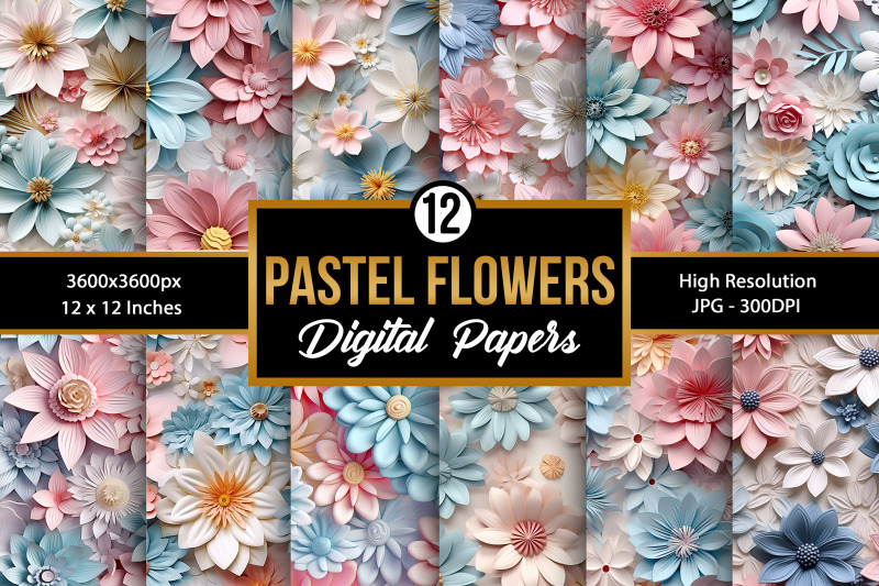 pastel-3d-flowers-seamless-pattern-digital-papers