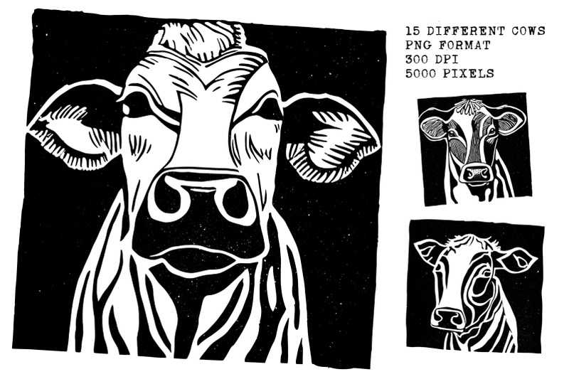 stamp-style-cow-portraits