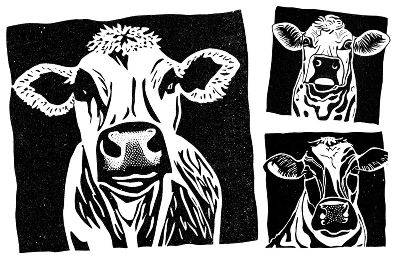 stamp-style-cow-portraits