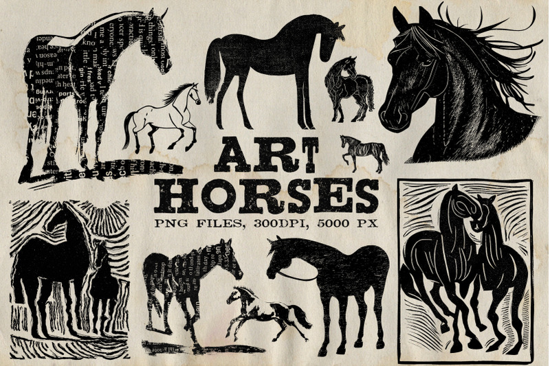 art-horses-png-graphics-collection