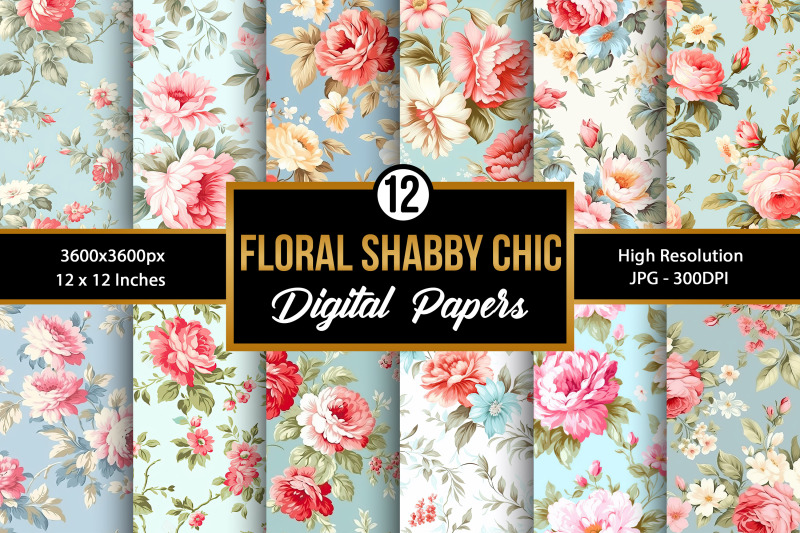 shabby-chic-flowers-seamless-patterns