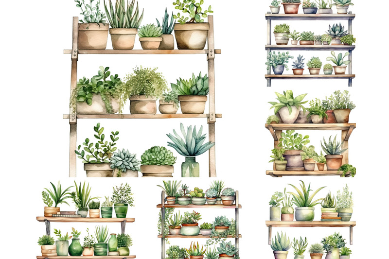 plants-on-shelves-watercolor-clipart