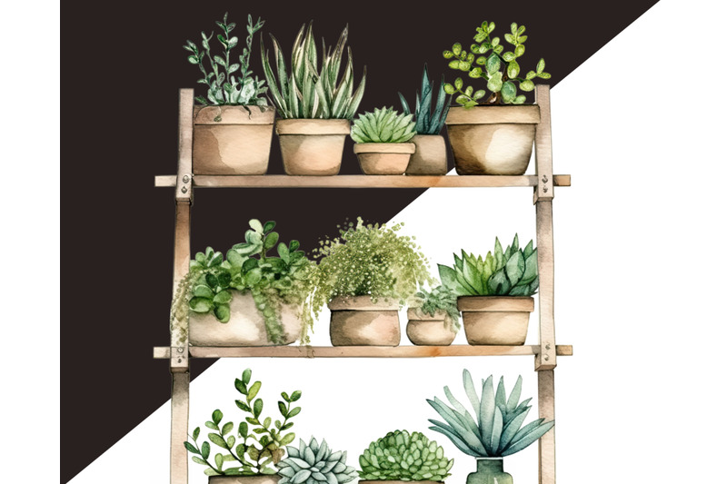 plants-on-shelves-watercolor-clipart