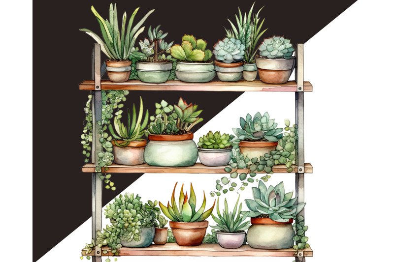 plants-on-shelves-watercolor-clipart