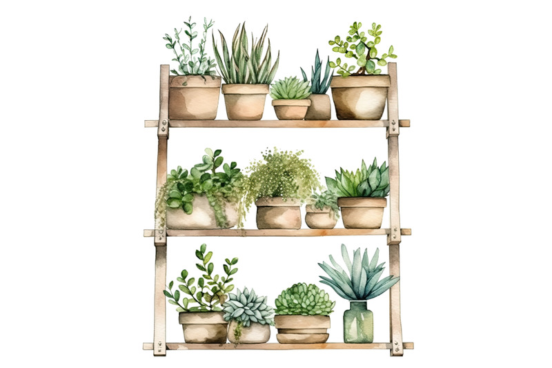 plants-on-shelves-watercolor-clipart