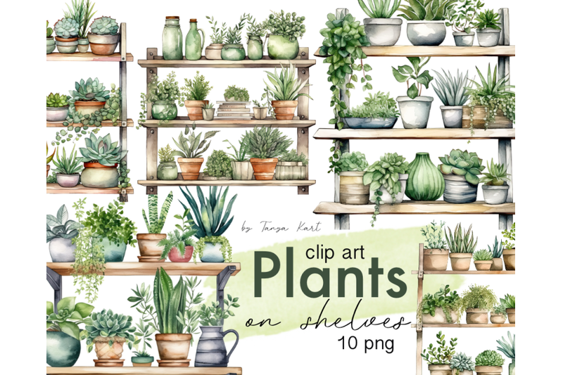 plants-on-shelves-watercolor-clipart