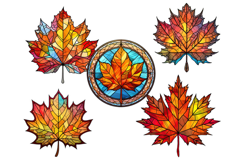 autumn-leaves-png-stained-glass-clipart