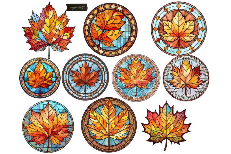 autumn-leaves-png-stained-glass-clipart