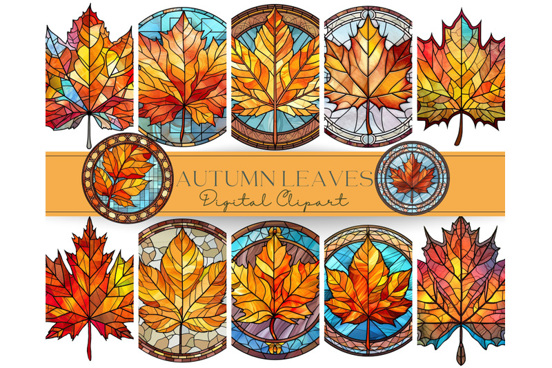 autumn-leaves-png-stained-glass-clipart