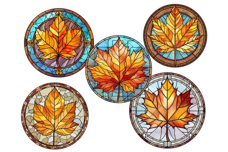 autumn-leaves-png-stained-glass-clipart