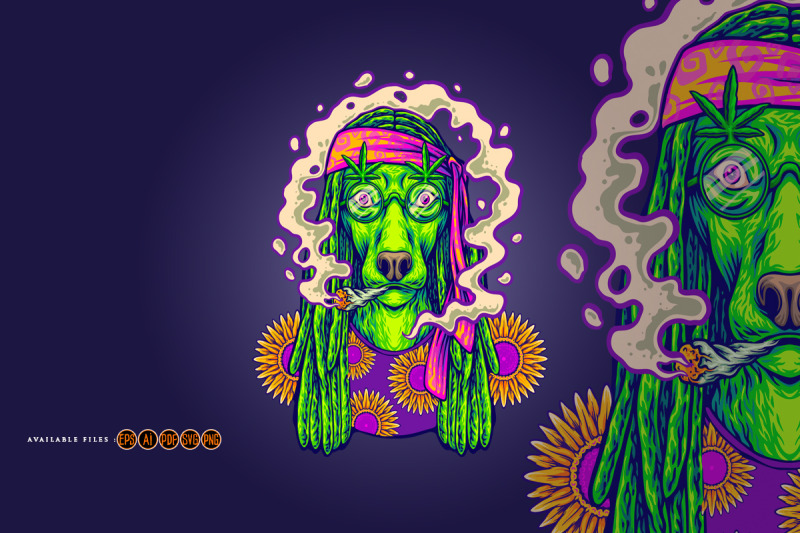 summer-hippie-dog-enjoying-cannabis-joint