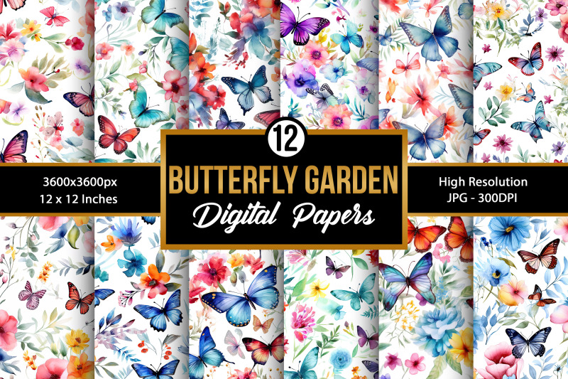 watercolor-floral-butterfly-garden-digital-papers