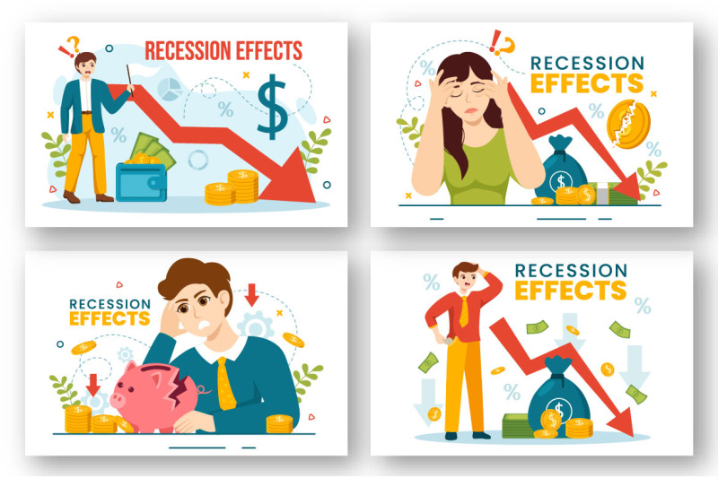 14-recession-effects-vector-illustration