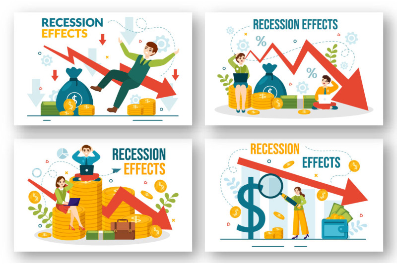 14-recession-effects-vector-illustration