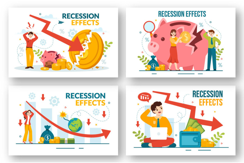 14-recession-effects-vector-illustration