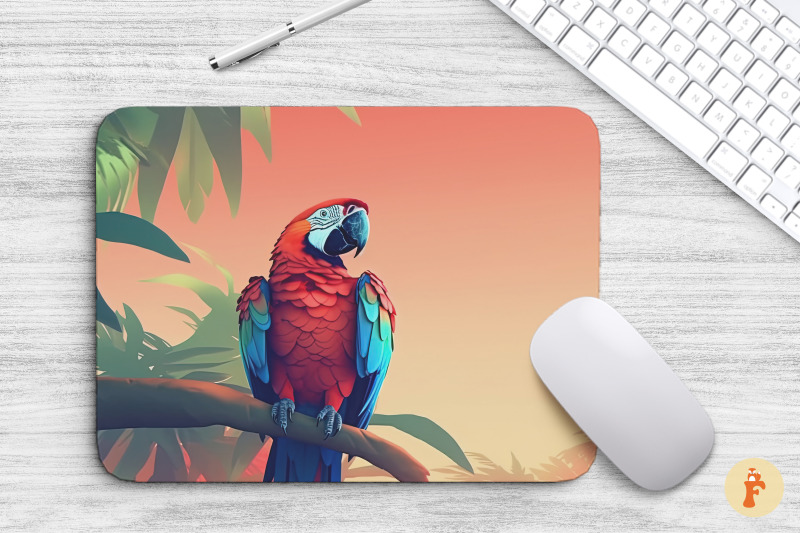 mouse-pad-beautiful-scarlet-macaw