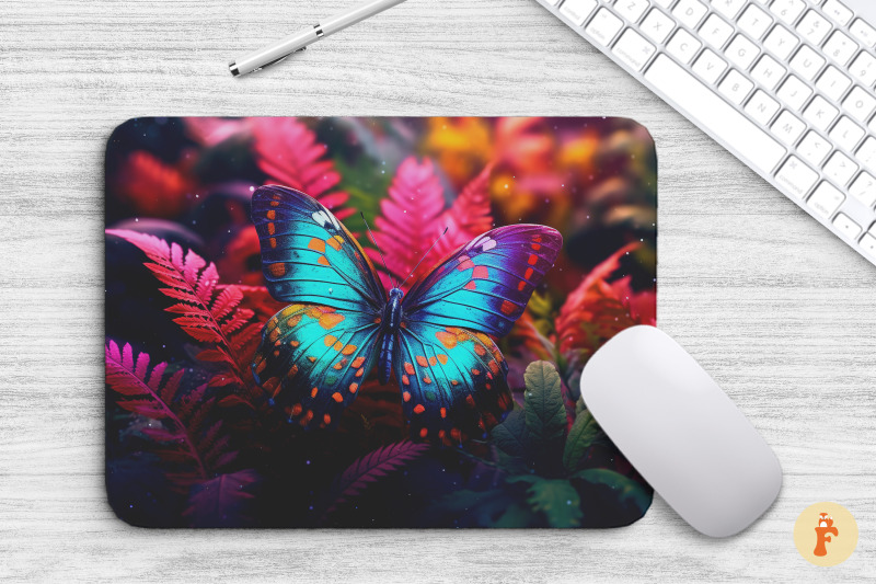 mouse-pad-colorful-jungle-butterfly