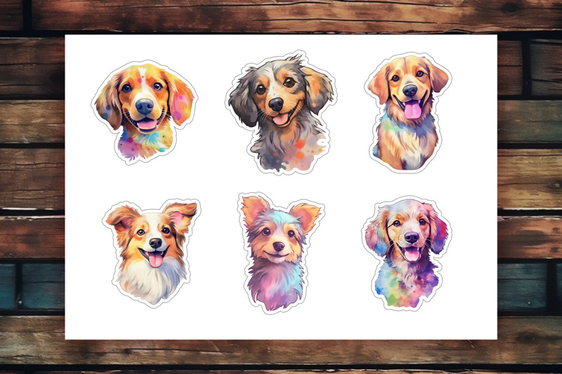 50-watercolor-dogs-png-stickers-for-cricut
