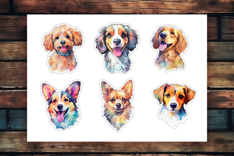50-watercolor-dogs-png-stickers-for-cricut