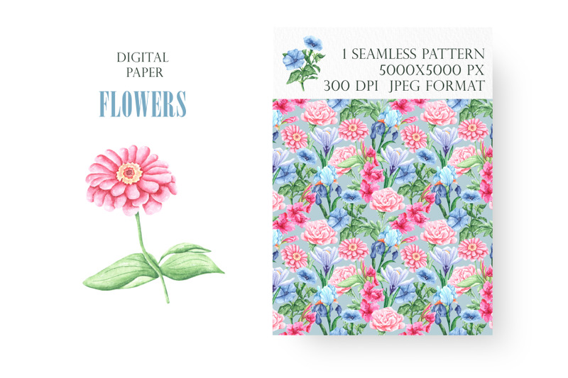 flowers-watercolor-digital-paper-seamless-pattern-flower-print
