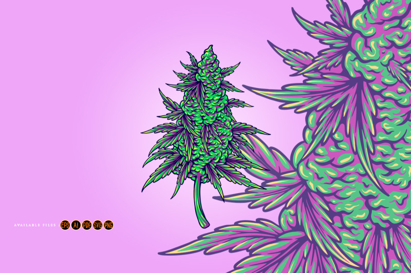 botanical-style-cannabis-indica-flower-bud