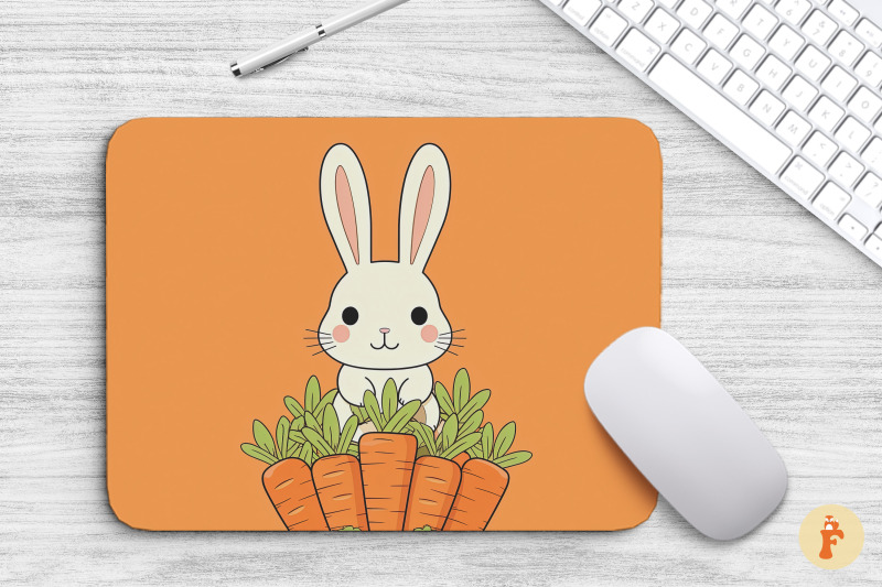 mouse-pad-adorable-rabbit-with-carrot