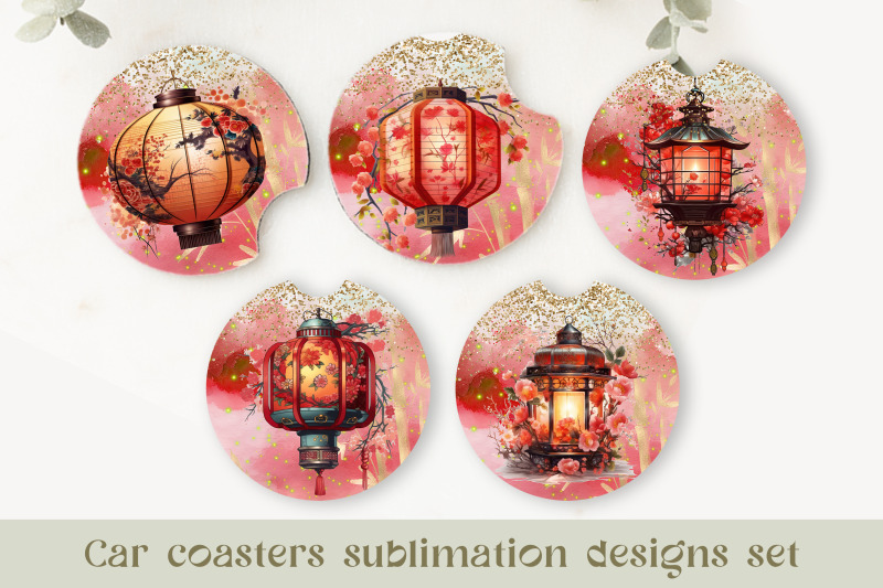 asian-lantern-coaster-bundle-car-coaster-sublimation-png