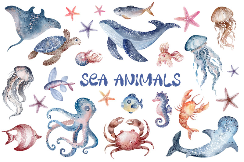 underwater-watercolor-wonderland-sea-creatures