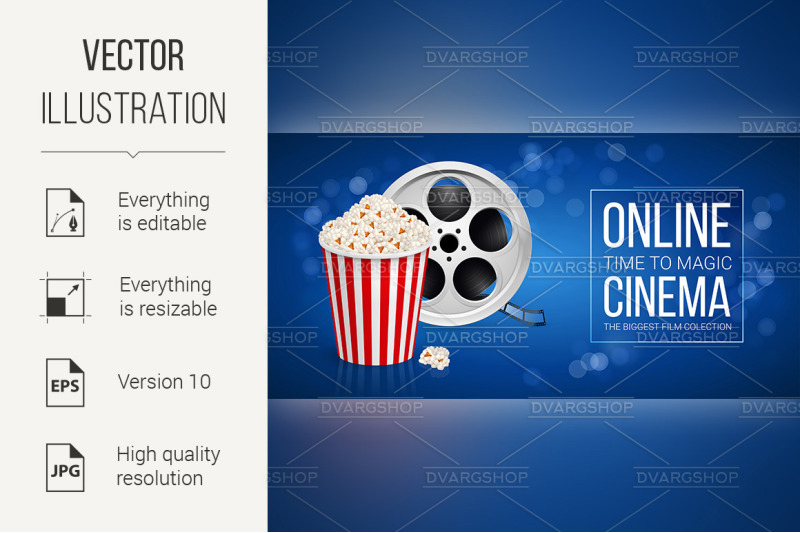 the-film-reel-and-popcorn