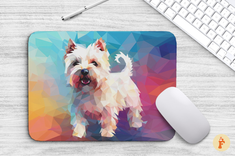 mouse-pad-westie-dog-polygon-graphic