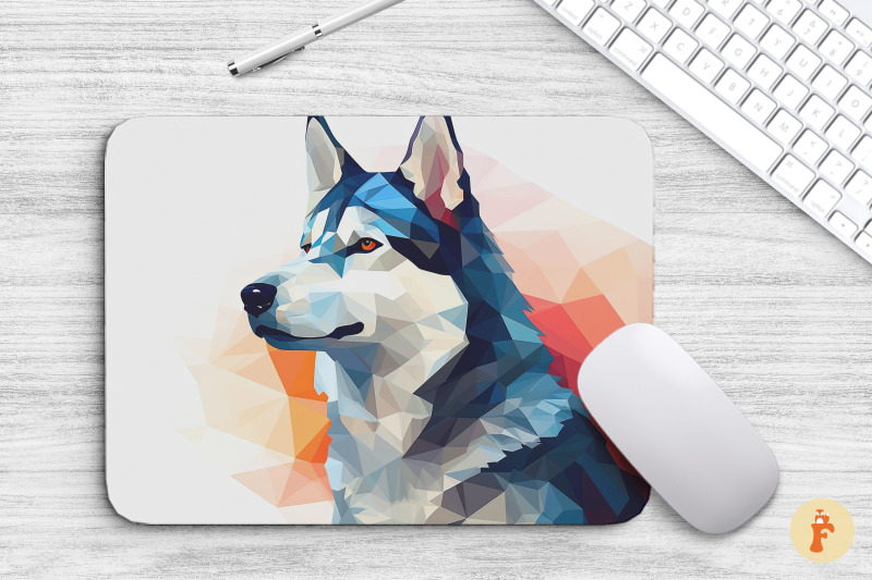 mouse-pad-husky-dog-polygon-graphic