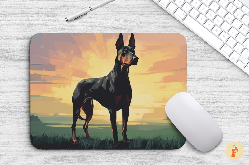 mouse-pad-doberman-on-a-grassy-field