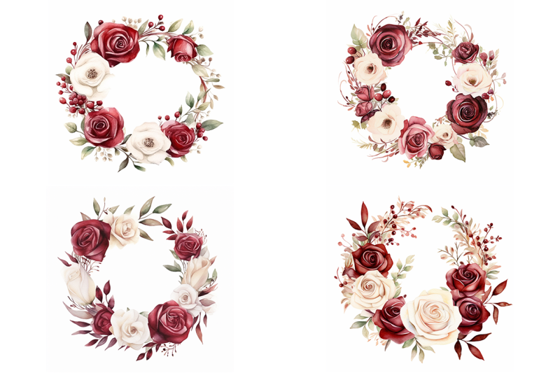 maroon-floral-wreaths