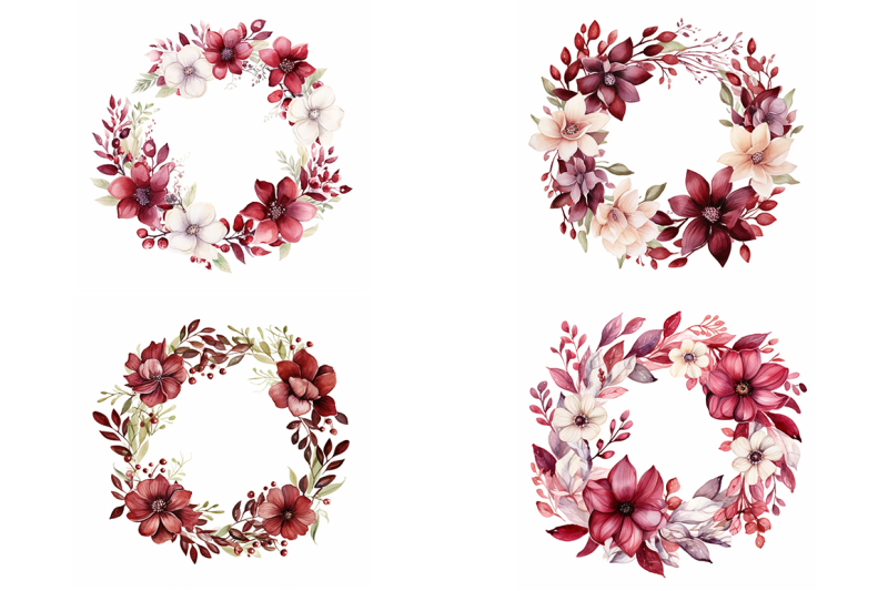 maroon-floral-wreaths