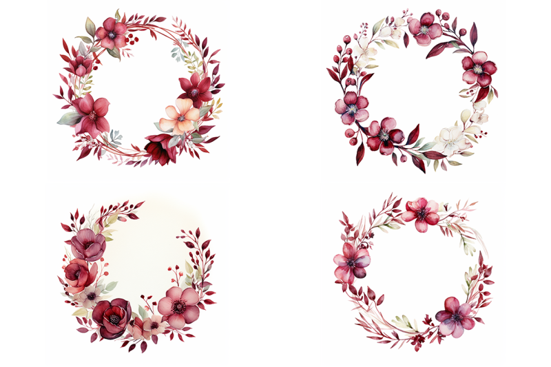 maroon-floral-wreaths