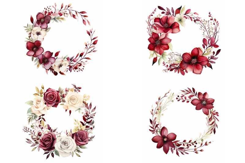 maroon-floral-wreaths