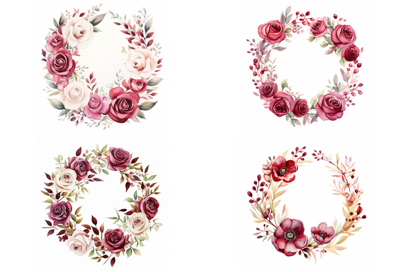 maroon-floral-wreaths