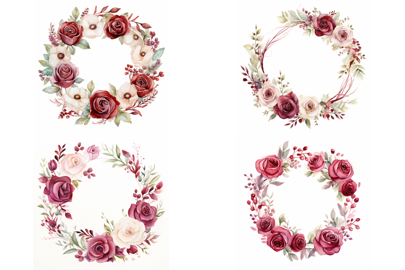 maroon-floral-wreaths