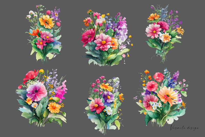 watercolor-wildflower-bouquets