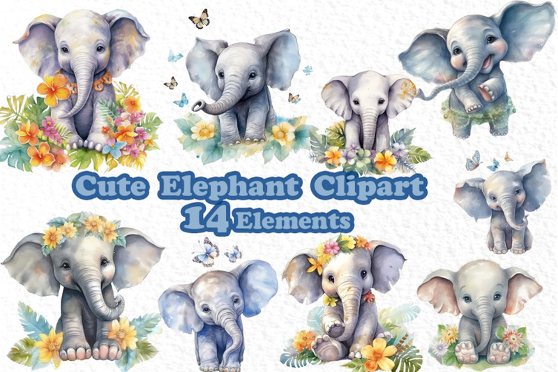 watercolor-elephant-clipart-flower-elephants-clipart