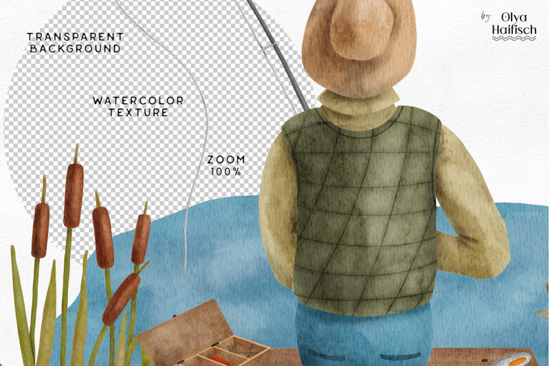 watercolor-fishing-composition-fisherman-png-clipart