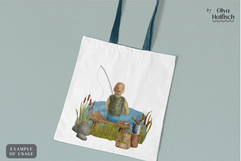 watercolor-fishing-composition-fisherman-png-clipart