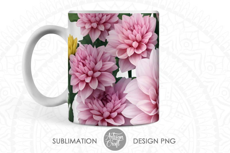 3d-dahlias-mug-sublimation-designs-3d-flowers-11oz-mug-pink-flowers