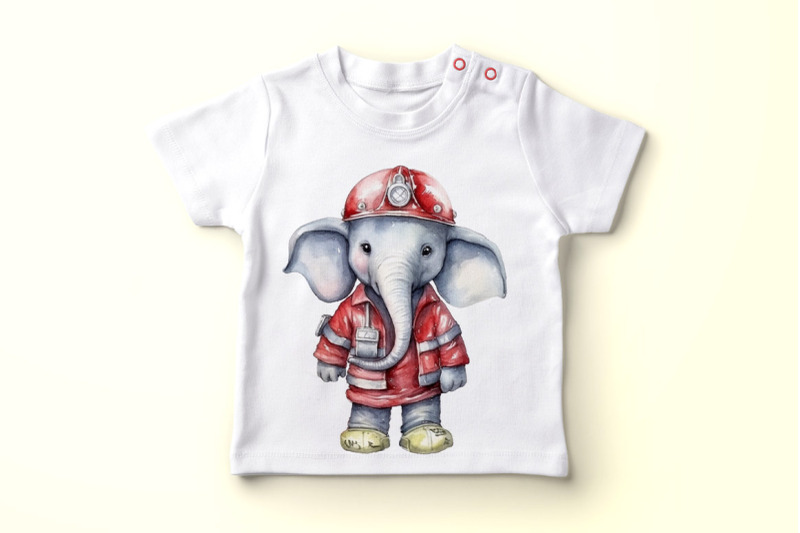 watercolor-elephant-clipart-firefighters-clipart-fire-truck