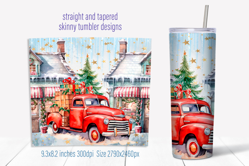 winter-tumbler-wrap-design-christmas-truck-sublimation-png