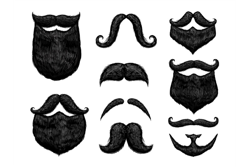 sketch-black-mustache-and-beard-hand-drawn-retro-gentleman-barber-sty