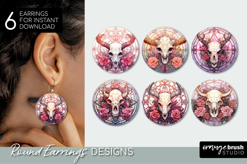 halloween-skull-png-round-earrings-sublimation-designs