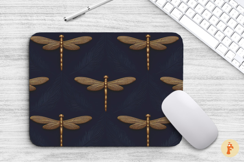 mouse-pad-3d-gold-dragonflies