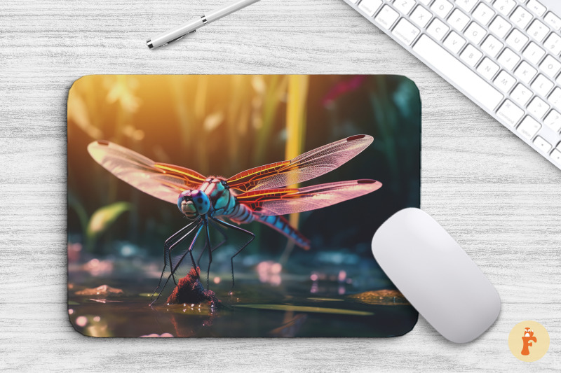 mouse-pad-realistic-pretty-dragonfly